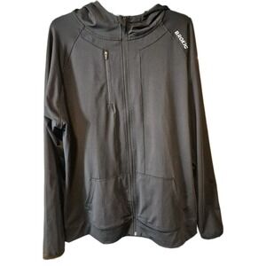 BROKIG Men's Full Zip Gym Training Hoodie Black Size XL Athletic Performance